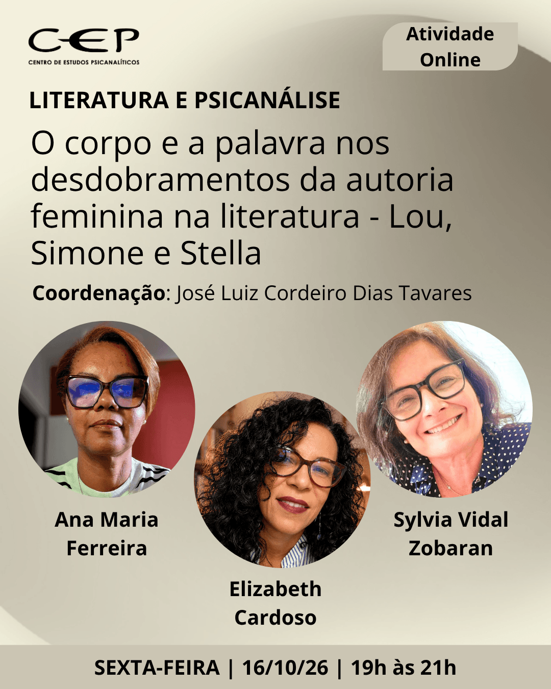 Literatura e Psicanálise com Ana Maria, Elizabeth e Sylvia